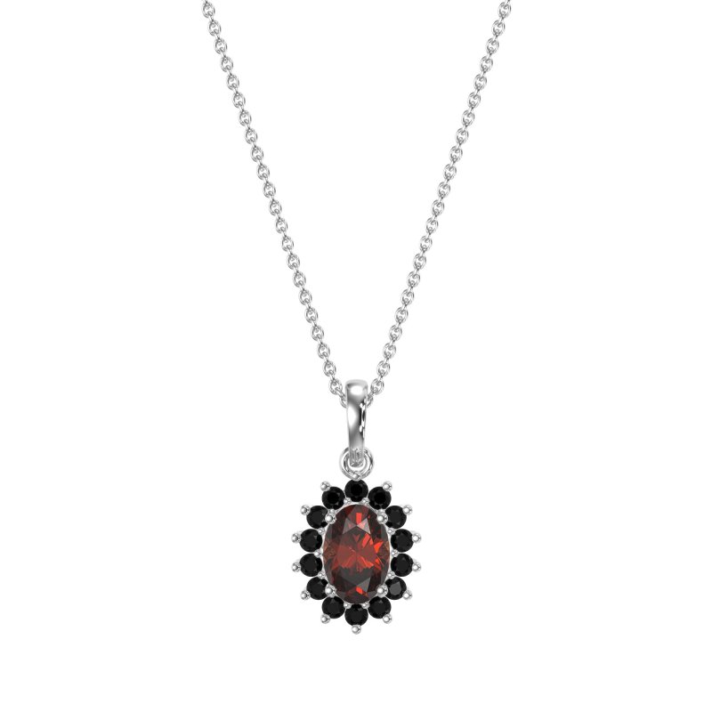 Oval Halo Vintage Necklace