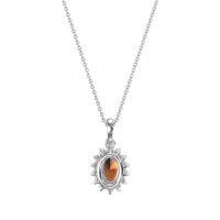 Oval Halo Vintage Necklace