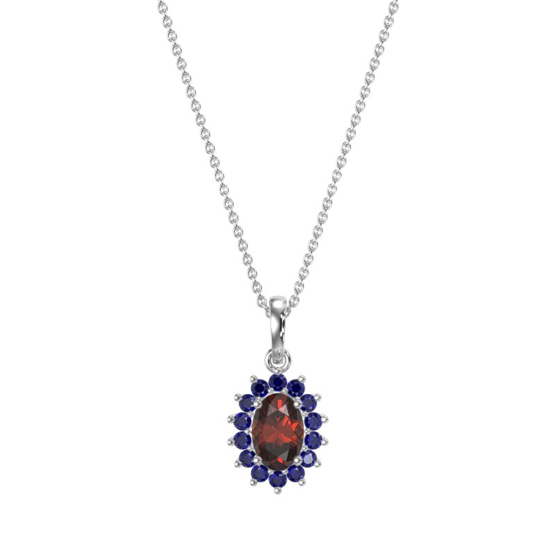 Oval Halo Vintage Necklace