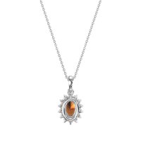 Oval Halo Vintage Necklace
