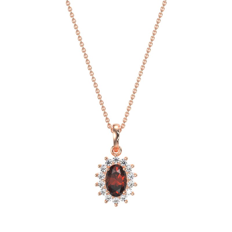 Oval Halo Vintage Necklace