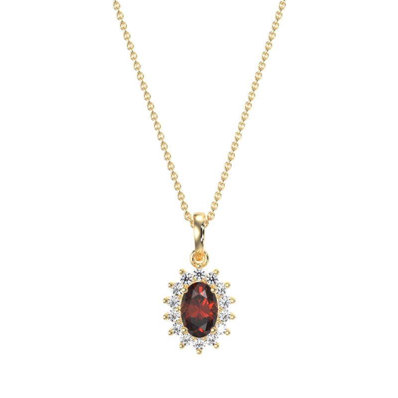 Oval Halo Vintage Necklace