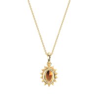 Oval Halo Vintage Necklace