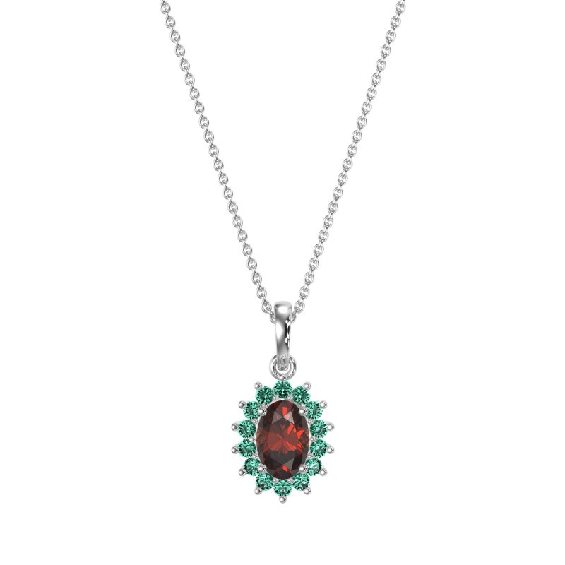 Oval Halo Vintage Necklace