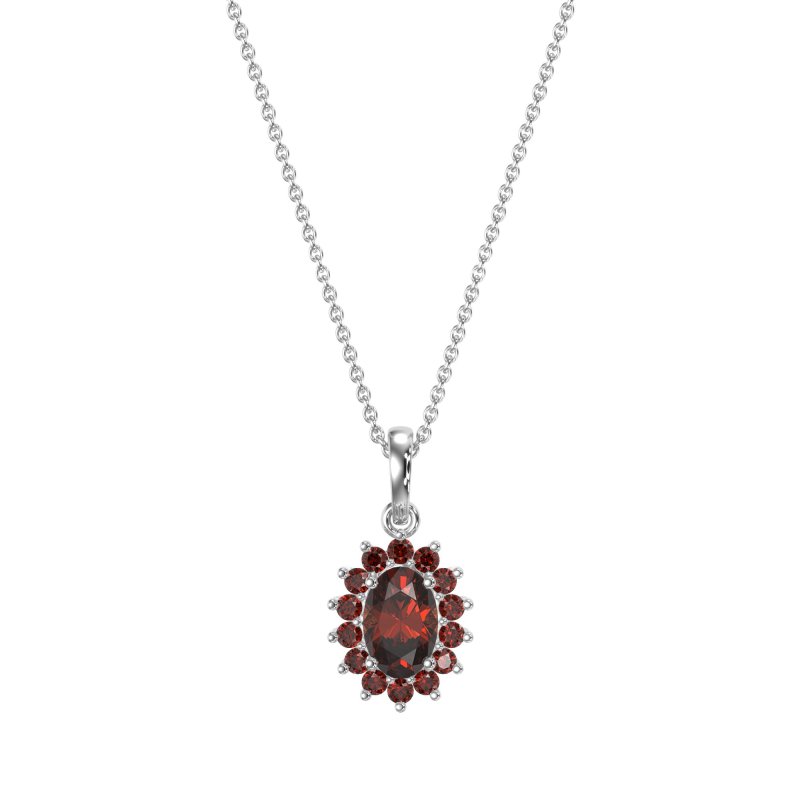 Oval Halo Vintage Necklace