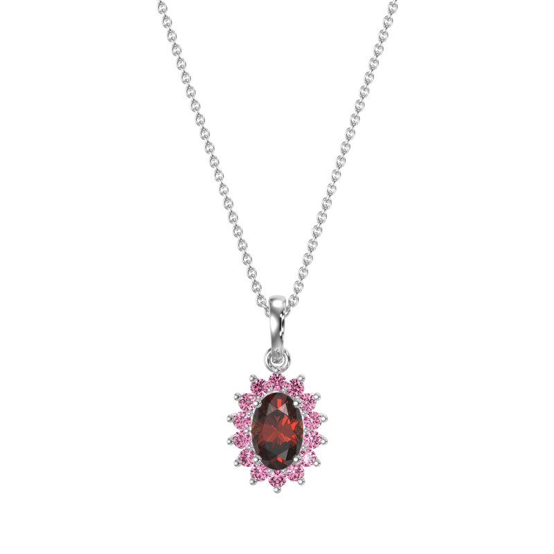 Oval Halo Vintage Necklace