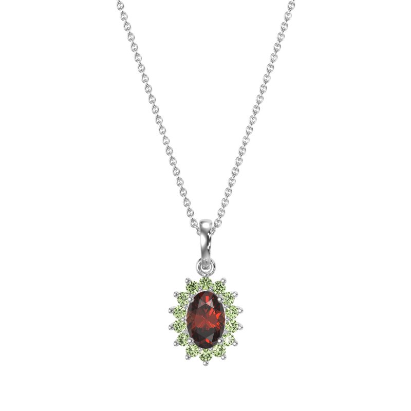 Oval Halo Vintage Necklace