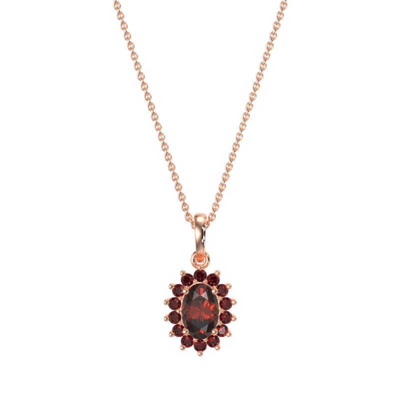 Oval Halo Vintage Necklace