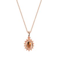 Oval Halo Vintage Necklace