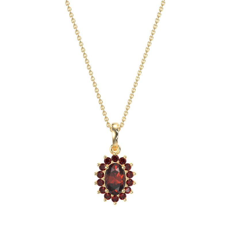 Oval Halo Vintage Necklace