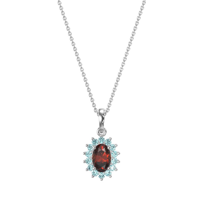 Oval Halo Vintage Necklace