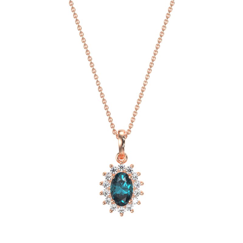 Oval Halo Vintage Necklace
