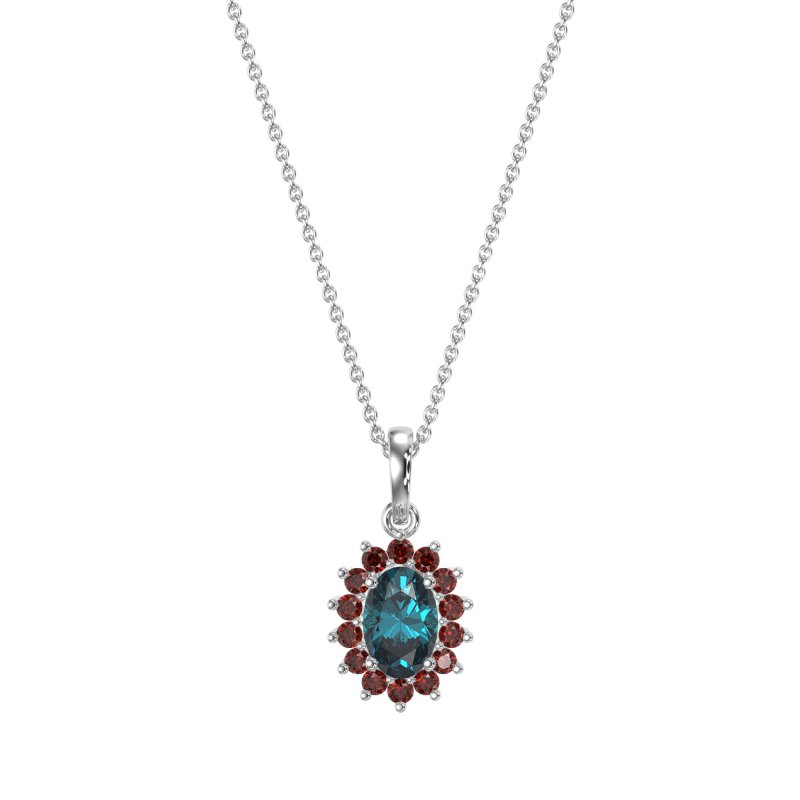 Oval Halo Vintage Necklace