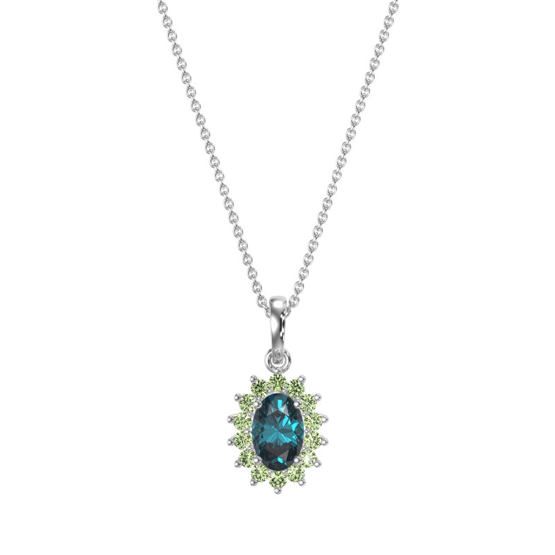 Oval Halo Vintage Necklace