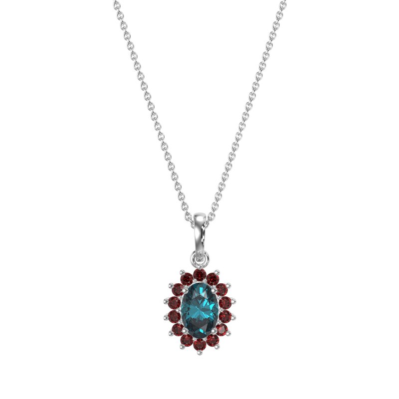 Oval Halo Vintage Necklace