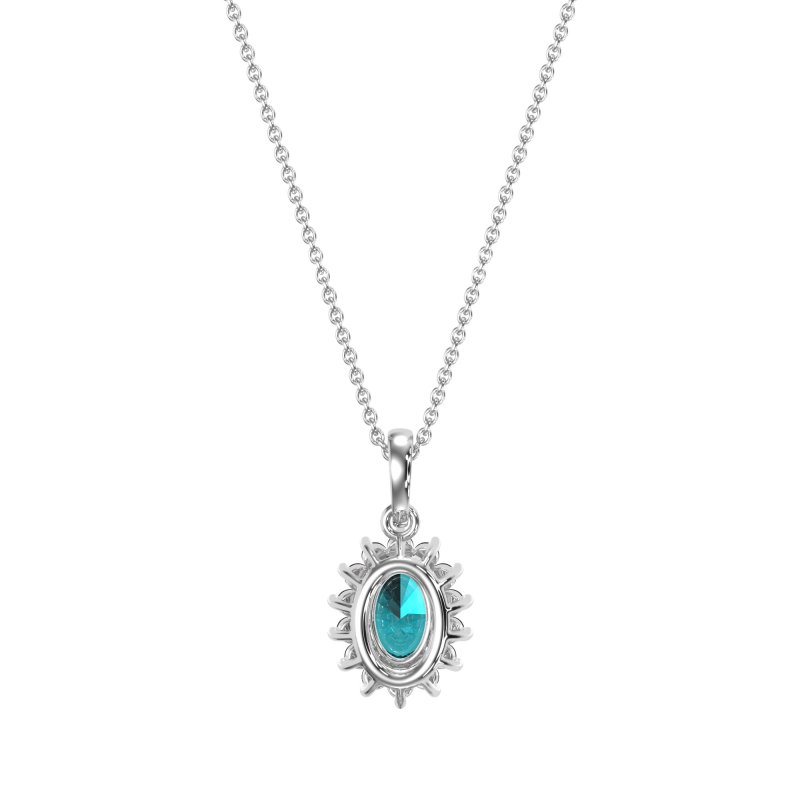 Oval Halo Vintage Necklace