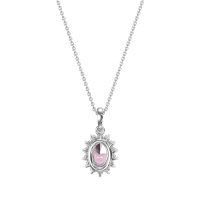 Oval Halo Vintage Necklace