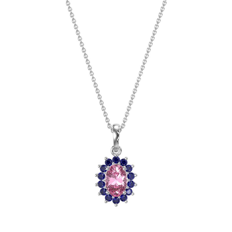 Oval Halo Vintage Necklace