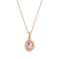 Oval Halo Vintage Necklace