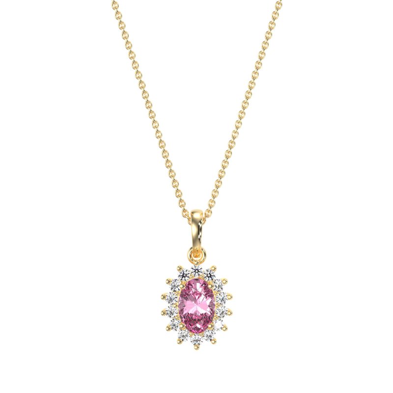 Oval Halo Vintage Necklace