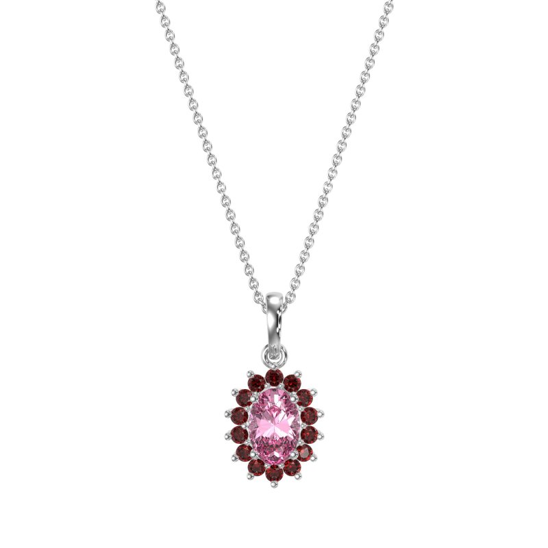 Oval Halo Vintage Necklace