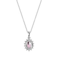 Oval Halo Vintage Necklace