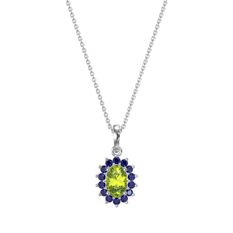 Oval Halo Vintage Necklace