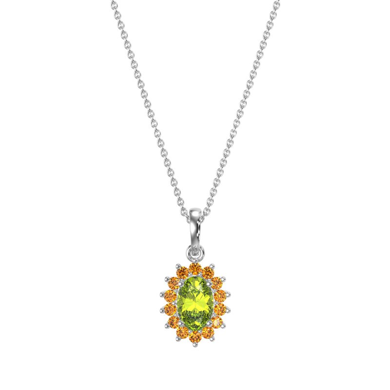 Oval Halo Vintage Necklace