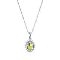 Oval Halo Vintage Necklace