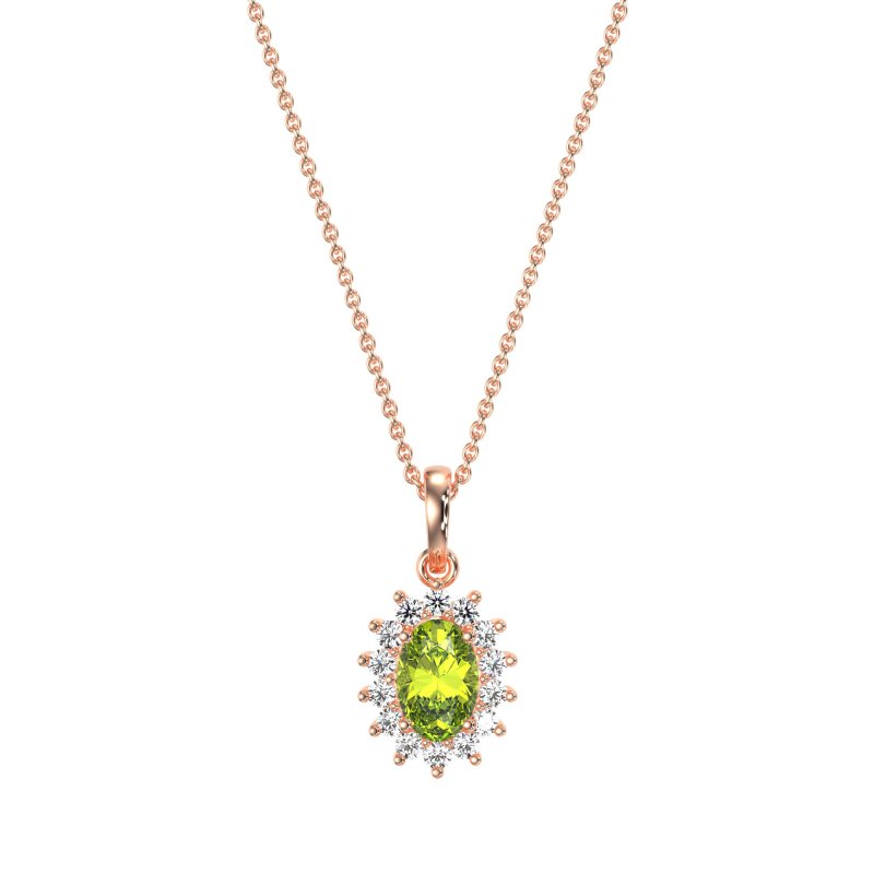 Oval Halo Vintage Necklace