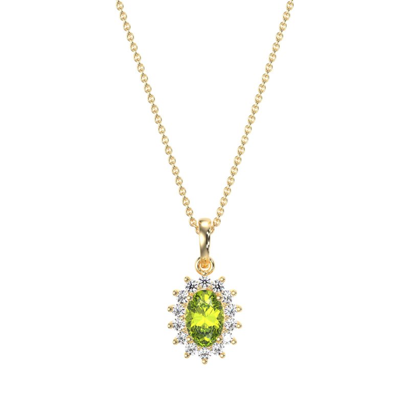 Oval Halo Vintage Necklace