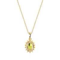 Oval Halo Vintage Necklace