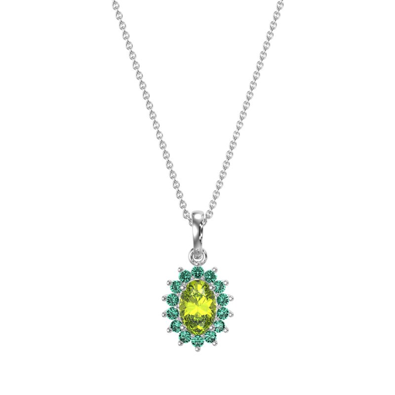 Oval Halo Vintage Necklace