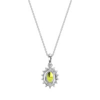 Oval Halo Vintage Necklace