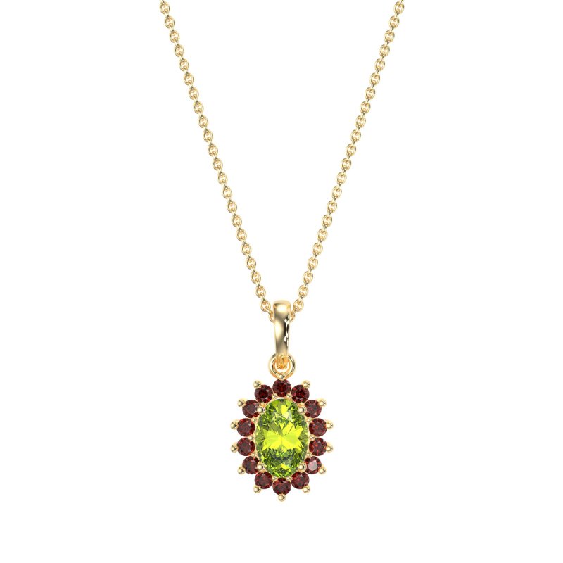 Oval Halo Vintage Necklace