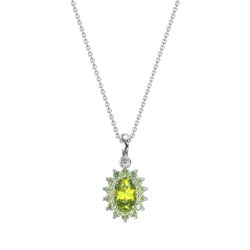 Oval Halo Vintage Necklace