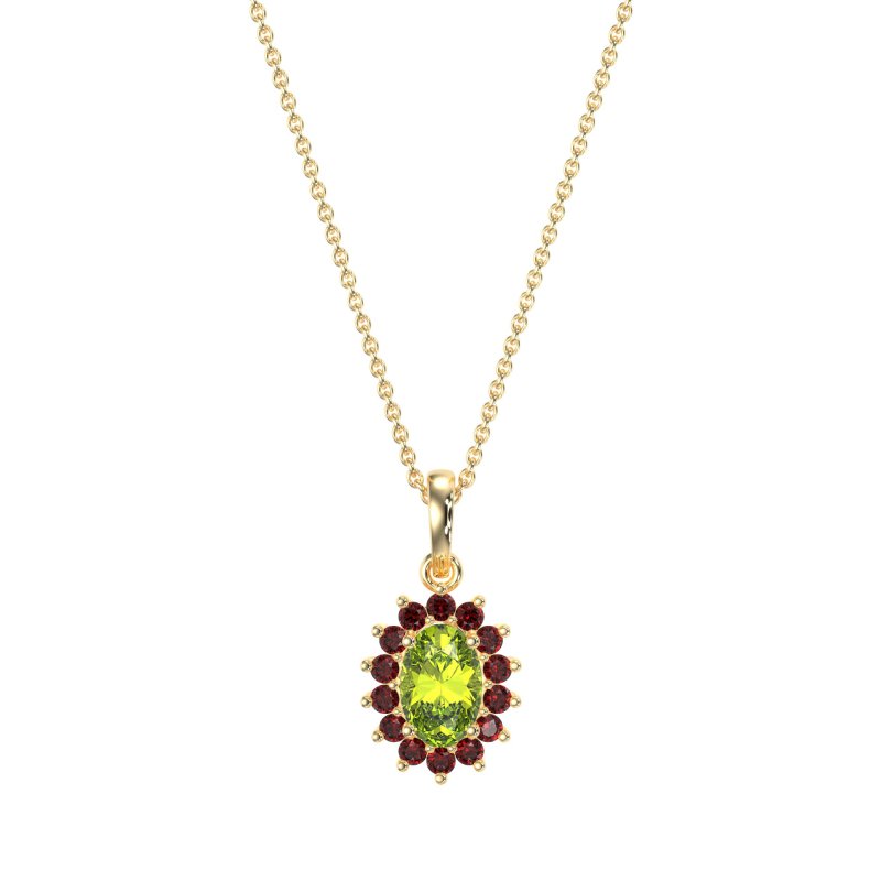 Oval Halo Vintage Necklace