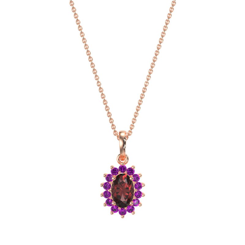 Oval Halo Vintage Necklace