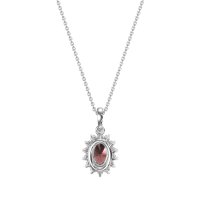 Oval Halo Vintage Necklace