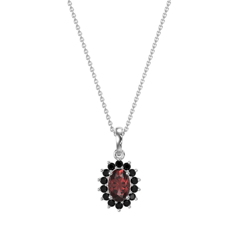 Oval Halo Vintage Necklace