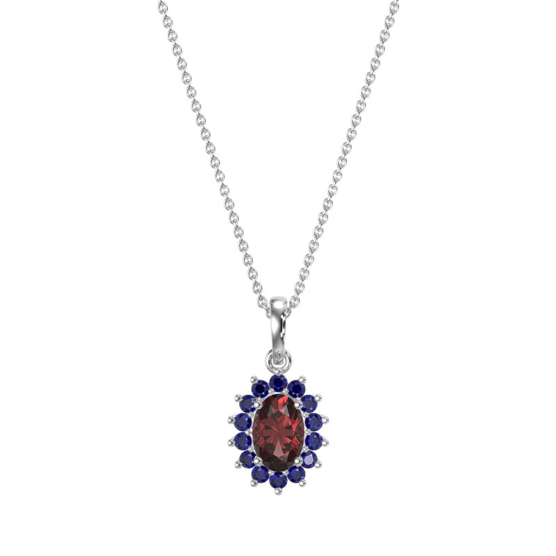 Oval Halo Vintage Necklace