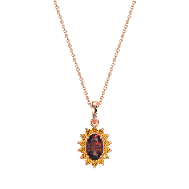 Oval Halo Vintage Necklace
