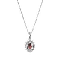 Oval Halo Vintage Necklace