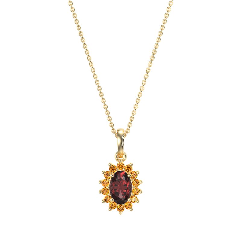 Oval Halo Vintage Necklace