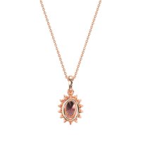 Oval Halo Vintage Necklace