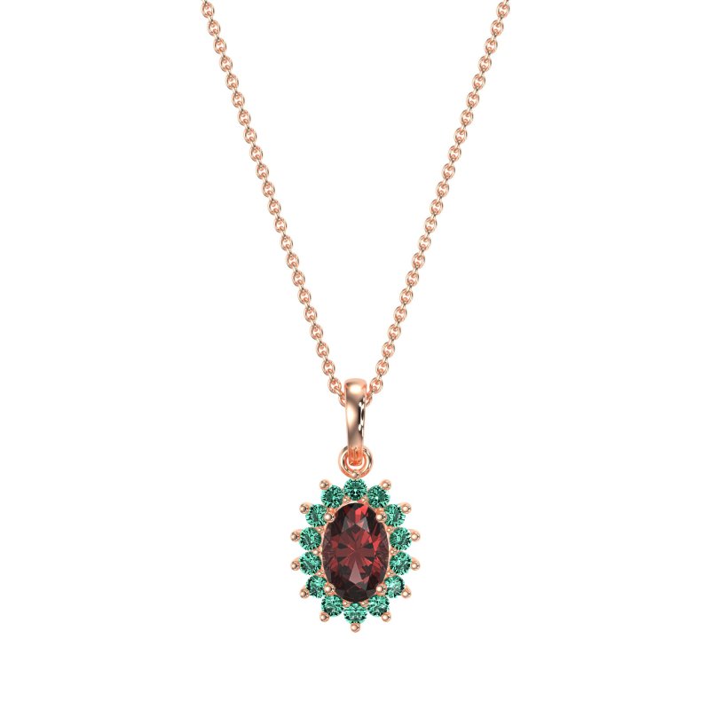 Oval Halo Vintage Necklace