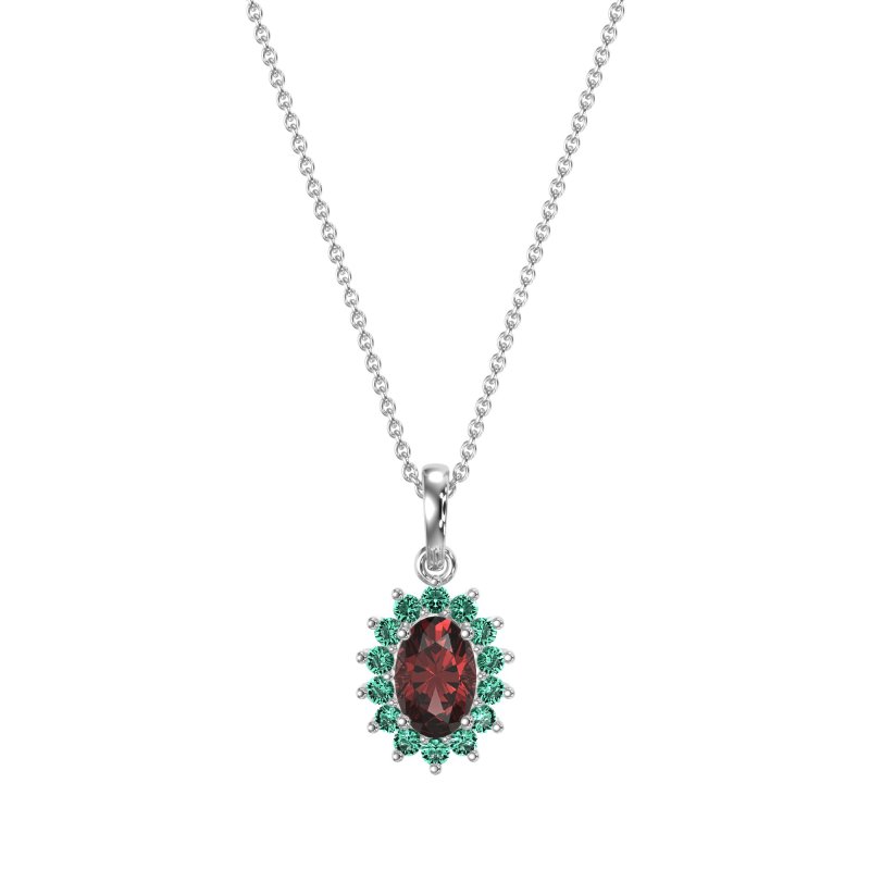 Oval Halo Vintage Necklace