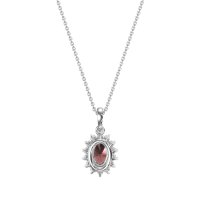 Oval Halo Vintage Necklace