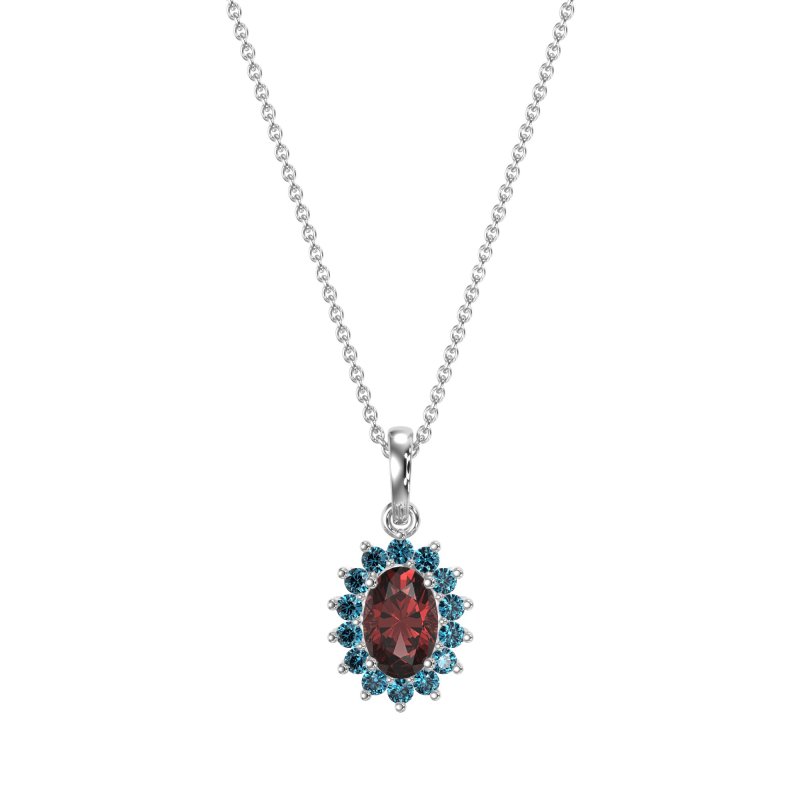 Oval Halo Vintage Necklace