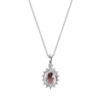Oval Halo Vintage Necklace